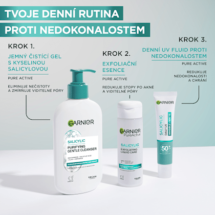 denní fluid zmatňující BHA + NIACINAMID SPF50+ GARNIER PureActive