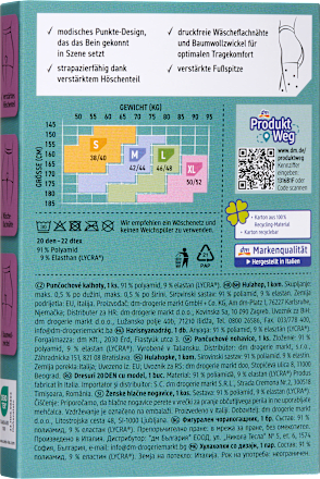 Чорапогащник на точки 20 DEN, черен, 46-48 Fascino