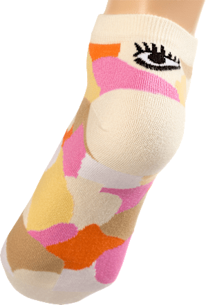 Sneakersocken mit Bio-Baumwolle & Fersenmotiv beige Gr. 35-38 Fascino