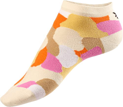 Sneakersocken mit Bio-Baumwolle & Fersenmotiv beige Gr. 35-38 Fascino