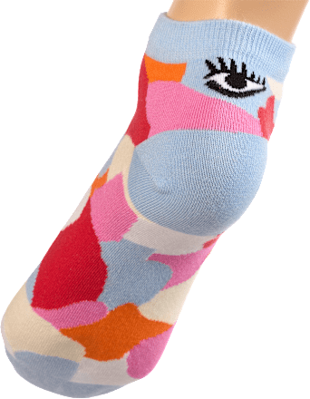 Sneakersocken mit Bio-Baumwolle & Fersenmotiv blau Gr. 35-38 Fascino