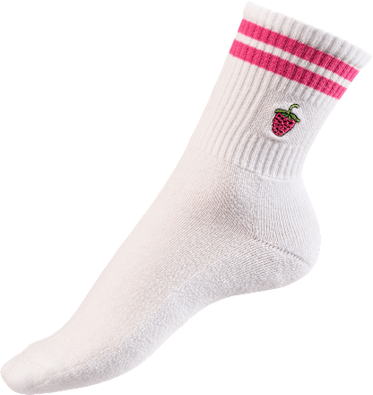 Șosete scurte, model zmeură, alb, mărimea 39-42 Fascino