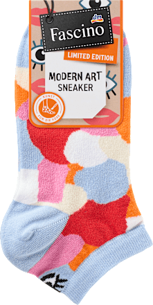 Sneakersocken mit Bio-Baumwolle & Fersenmotiv blau Gr. 39-42 Fascino