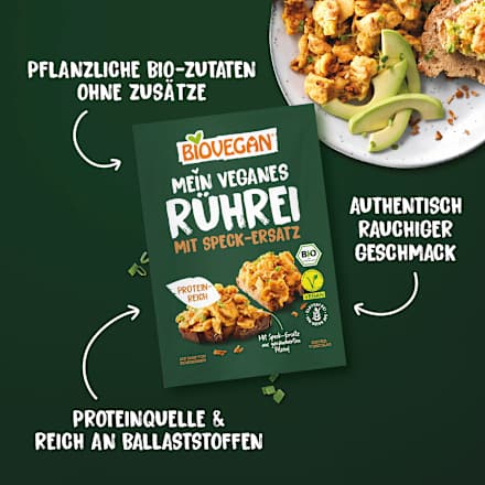 Mein veganes Rührei mit Speck-Ersatz BIOVEGAN