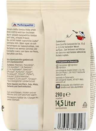 Bio zrnata jušna osnova z 20 % zelenjave dmBio