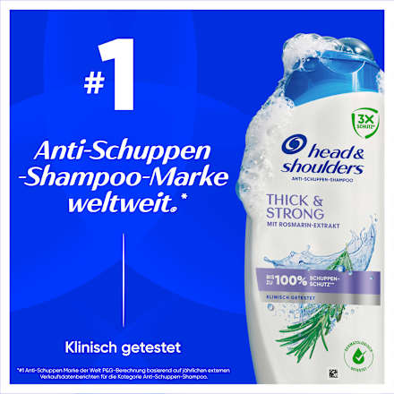 Shampoo Anti-Schuppen Thick & Strong mit Rosmarin-Extrakt  head&shoulders
