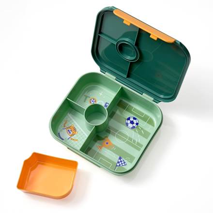 Brotdose mit Fächern hellgrün/dunkelgrün babylove