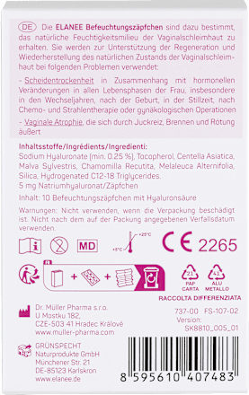 Befeuchtungszäpfchen Elanee