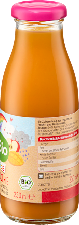 Ovocné smoothie Kids jablko, mrkva, pomaranč & mango dmBio