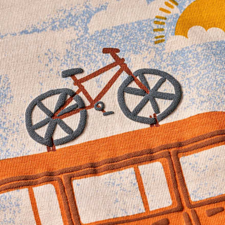 T-Shirt mit 3D-Camper-Print, beige, Gr. 134 ALANA