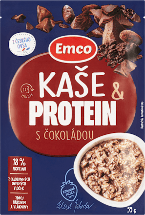 ovesná kaše Protein s příchutí čokoláda Emco