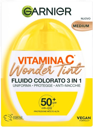 Crema colorata 3 in 1 Wonder Tint con Vitamina C medium GARNIER SKIN ACTIVE