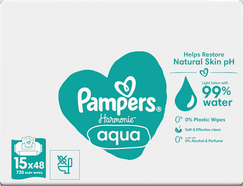Feuchttücher aqua (15x48 St) Pampers Harmonie