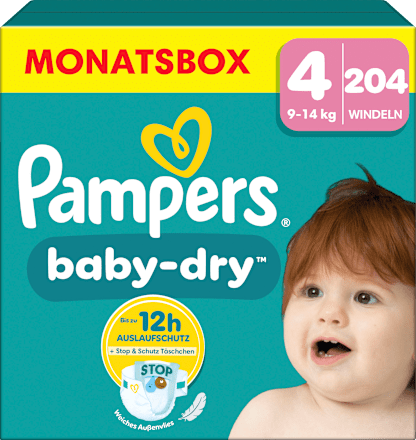 Windeln Baby Dry Gr. 4 Maxi (9-14 kg) Monatsbox Pampers