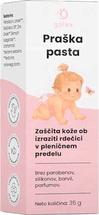 Praška pasta za zaščito kože v pleničnem predelu galex