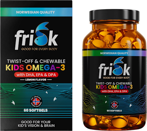 Prehransko dopolnilo za otroke omega-3 twist-off, z okusom limone, v kapsulah frisk GOOD FOR EVERY BODY