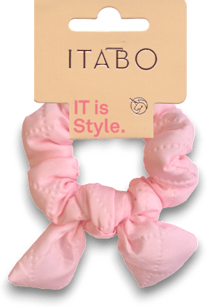 Scrunchy gumica za kosu s mašnom – roza ITABO
