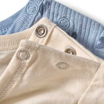 T-Shirts mit Herz-Muster & 3D-Herz-Print, beige + blau, Gr. 74 ALANA