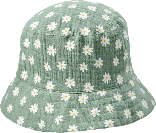 Hut aus Musselin mit Blumen-Muster, grün, Gr. 54/55 ALANA