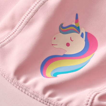 UV Bademütze mit Nackenschutz & Einhorn-Motiv, rosa, Gr. 54/55 PUSBLU