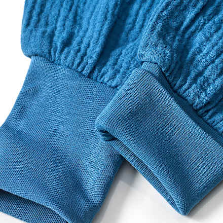 Set aus Musselin mit Wickelshirt & Hose mit Mitwachsfunktion, blau, Gr. 56 ALANA