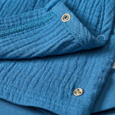 Set aus Musselin mit Wickelshirt & Hose mit Mitwachsfunktion, blau, Gr. 62 ALANA