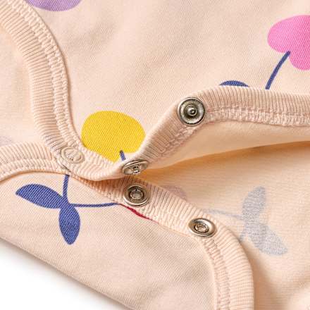 Body Kurzarm Pro Climate mit Kirsch-Muster, beige, Gr. 74/80 ALANA