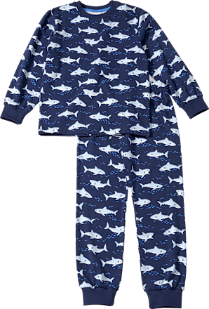 Schlafanzug Pro Climate mit Haifisch-Muster, blau, Gr. 122/128 ALANA