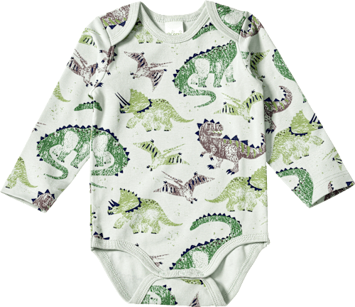 Body Langarm Pro Climate mit Dino-Muster, grün, Gr. 86/92 ALANA