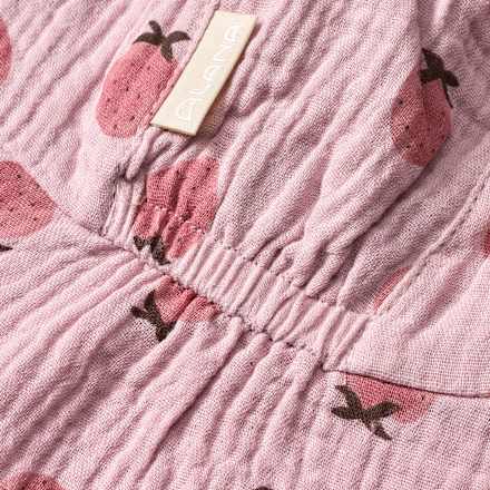 Schirmmütze aus Musselin mit Nackenschutz & Erdbeer-Muster, rosa, Gr. 52/53 ALANA