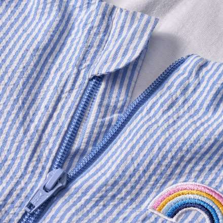 Schlafsack 1 TOG mit Regenbogen-Applikation, blau, 100 cm ALANA