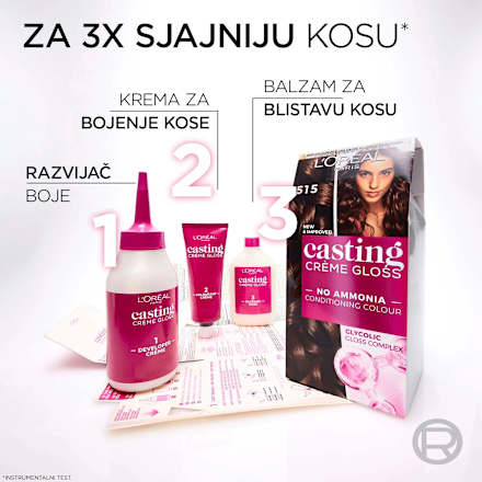Boja za kosu – 415 lced Brown L'ORÉAL PARiS CASTING Crème Gloss