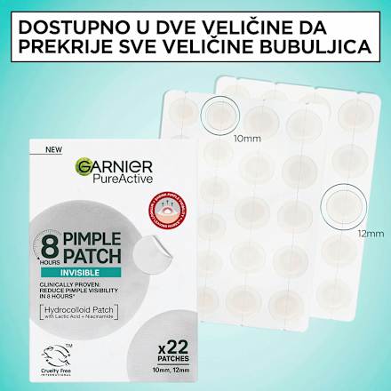 PureActive 8 HOURS PIMPLE PATCH INVISIBLE flasteri za bubuljice GARNIER PureActive