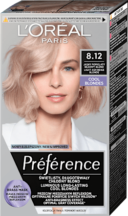 Boja za kosu – 8.12 Light Ash Beige Blonde L'ORÉAL PARiS PRÉFÉRENCE
