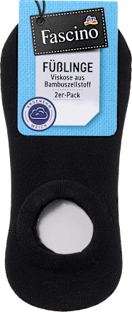 Füßlinge mit Bambus-Viskose & Fersen-ABS schwarz Gr. 35-38 Fascino