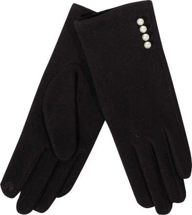 Handschuhe mit Perlen schwarz (1 Paar) keine Marke