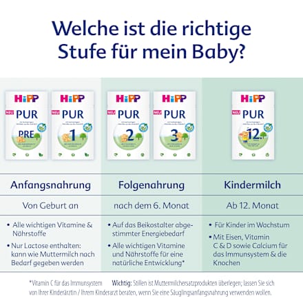 Folgemilch 3 Pur ab dem 10. Monat HiPP