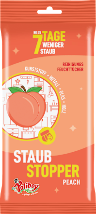 Feuchte Reinigungstücher Staubstopper Peach Poliboy