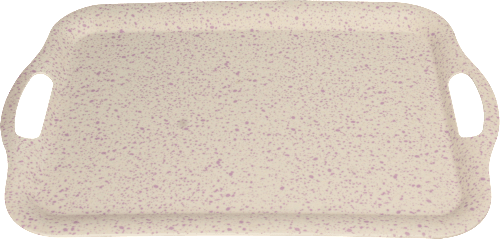 Tablett mit Griffen aus Kunststoff, gesprenkelt, offwhite/lila (29x41,8x2 cm) Dekorieren & Einrichten