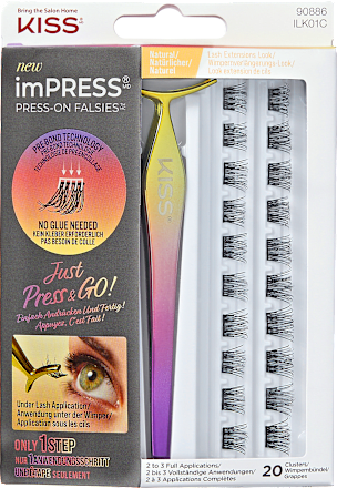 Künstliche Wimpern imPress Press-On Falsies Kit 01 Natural Lash Extensions Look KISS