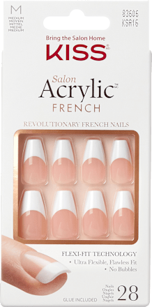 Künstliche Nägel Salon Acryl French Je T'aime KISS