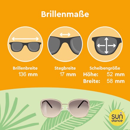 Sonnenbrille Damen Schmetterlingsform gold SUNDANCE