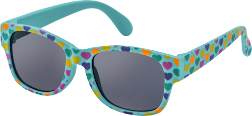 Sonnenbrillen Kids blau mit bunten Herzen SUNDANCE
