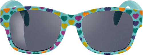 Sonnenbrillen Kids blau mit bunten Herzen SUNDANCE