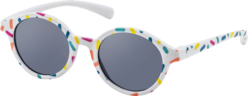 Sonnenbrille Kids weiß mit buntem Konfetti-Muster SUNDANCE