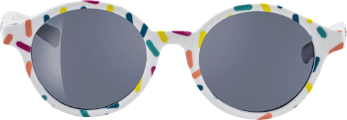 Sonnenbrille Kids weiß mit buntem Konfetti-Muster SUNDANCE