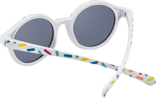 Sonnenbrille Kids weiß mit buntem Konfetti-Muster SUNDANCE