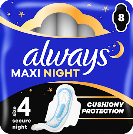 Hygienické vložky Maxi Secure Night 4 always