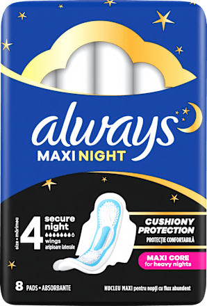 Hygienické vložky Maxi Secure Night 4 always