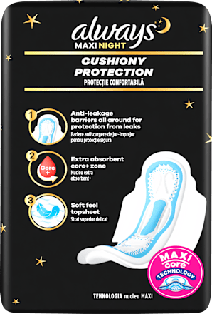 Hygienické vložky Maxi Secure Night 4 always